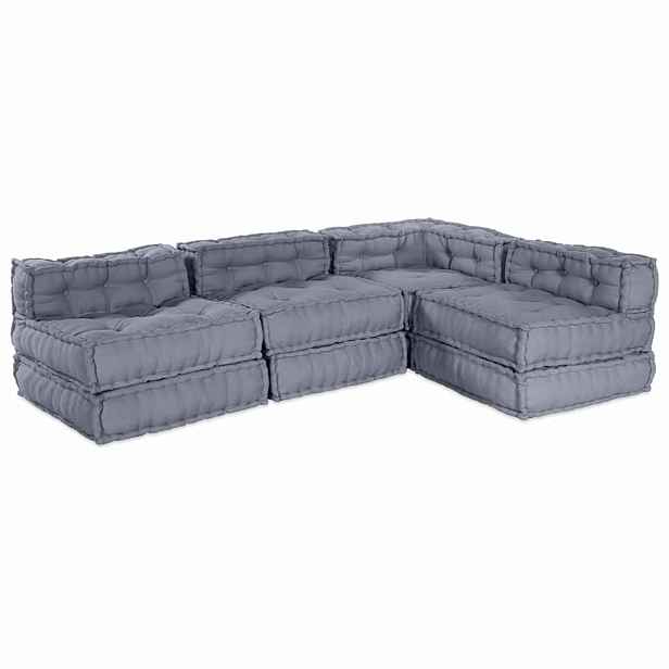 vidaXL Modulová pohovka Textil Šedá 210 x 140 x 56 cm