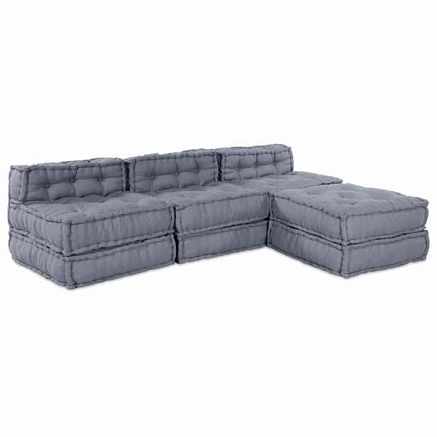 vidaXL Modulová pohovka Textil Šedá 210 x 140 x 56 cm