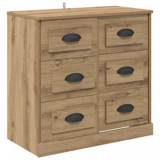 vidaXL Servírovací skříň Artisanový dub 70 x 35,5 x 67,5 cm
