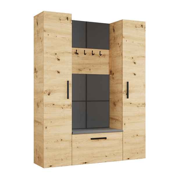MASSENO MODERNÍ PŘEDSÍŇOVÁ SESTAVA MODULO, 160,6/204/40 cm, dub Artisan