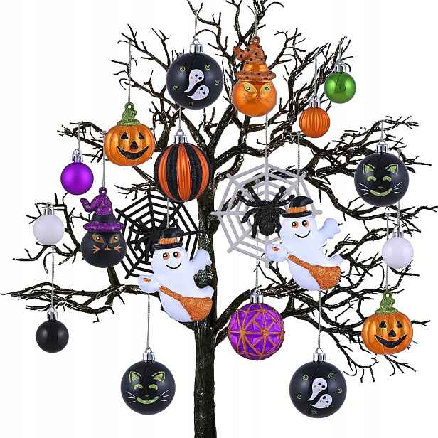 40 Ks Halloweenských Ozdob – Barevné Ozdoby Dýně, Duch, Pavouk, Netopýr