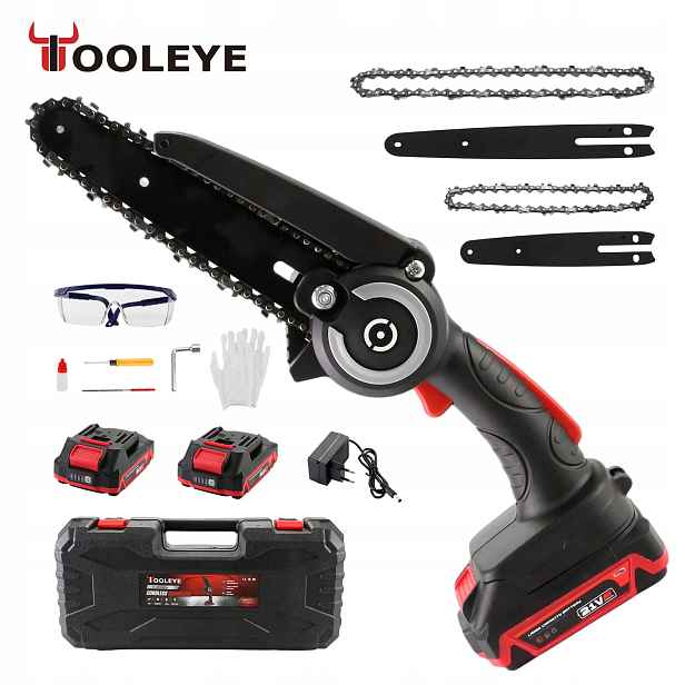Bezuhlíková řetězová pila Tooleye Mini 4_6 Cali, akumulátorová 21 V