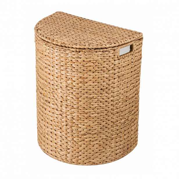 Calicosy KOŠ na prádlo s víkem ve tvaru půlměsíce s motivem vodního hyacintu, délka 45 cm - NILA