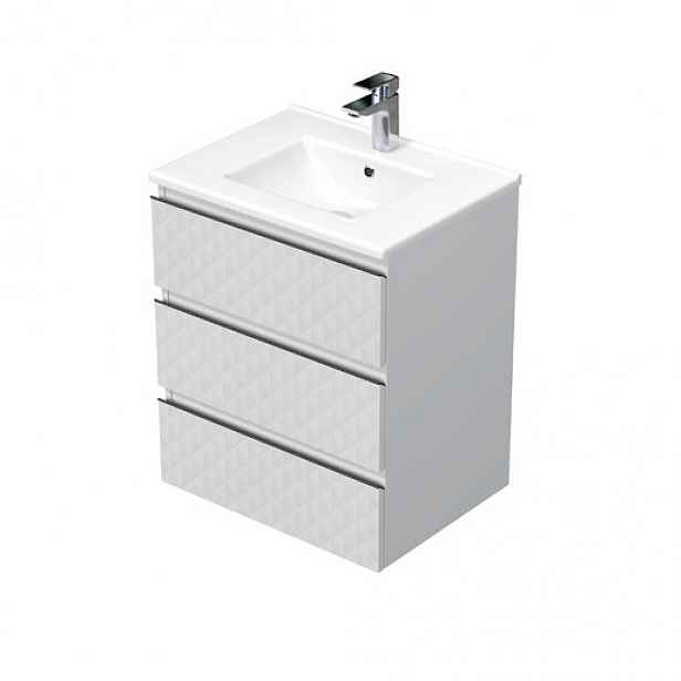 Koupelnová skříňka s umyvadlem SAT Cube Way 60x71x46 cm bílá mat CUBE3D603ZBMOD