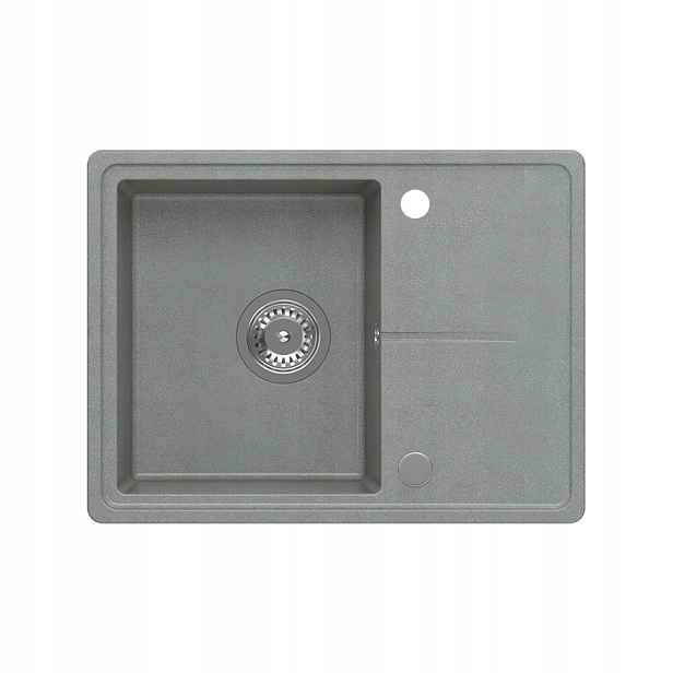 Quadron Tony 116 Granitový dřez 1-komorový 60x45x18,5 cm Šedý