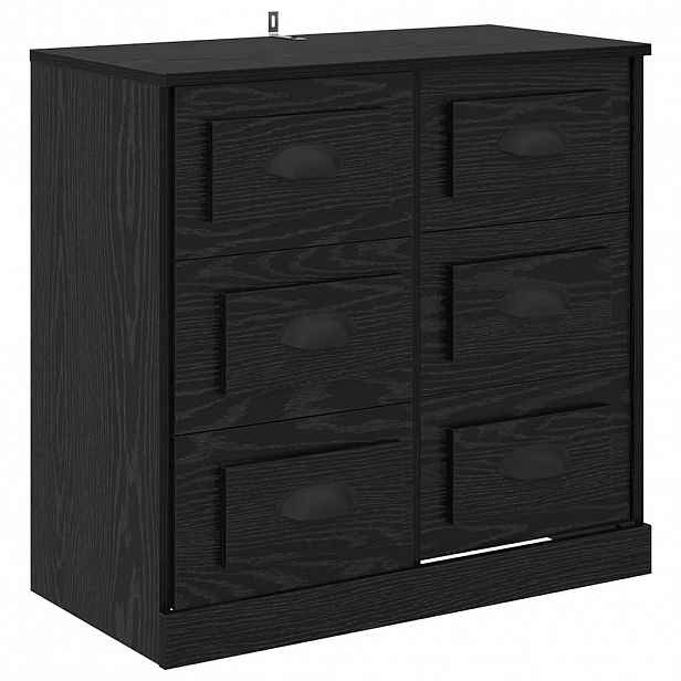 vidaXL Servírovací skříň Černý dub 70 x 35,5 x 67,5 cm