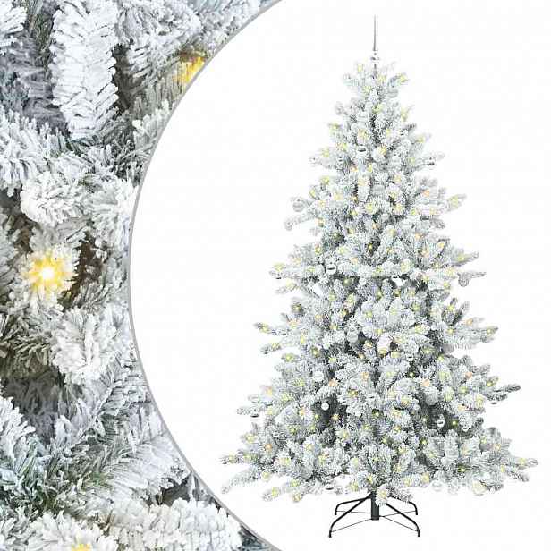 vidaXL Umělý Skládací Vánoční Strom s stojanem Bílá 240 cm PVC a ocel