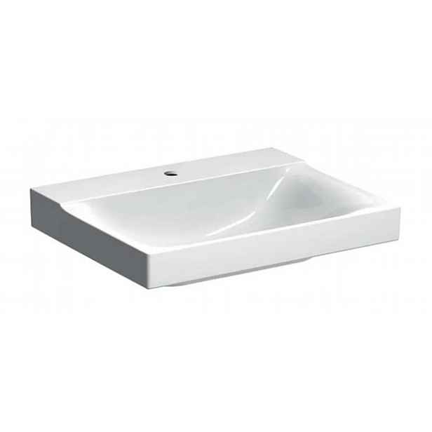 Geberit Xeno 2 - Umyvadlo 60x48 cm, otvor pro baterii, bez přepadu, s KeraTect, bílá 500.530.01.1