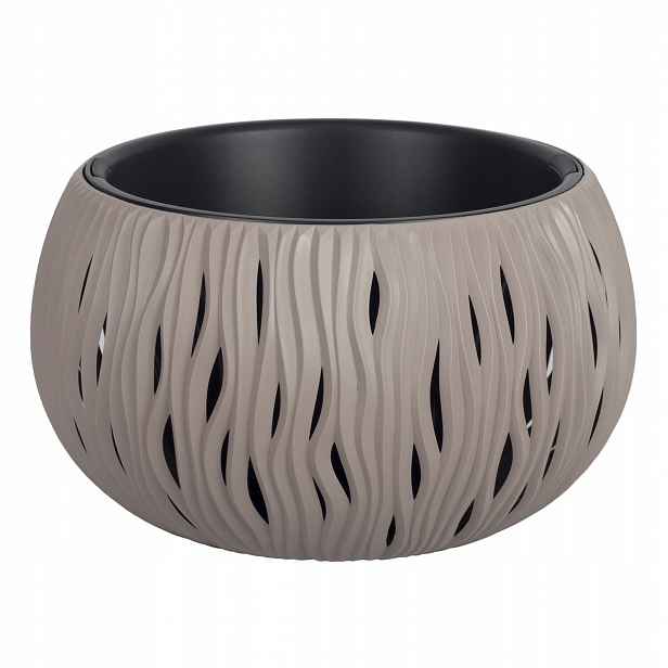 Květináč Bowl Sandy mocca DSK480 vlny drážkování