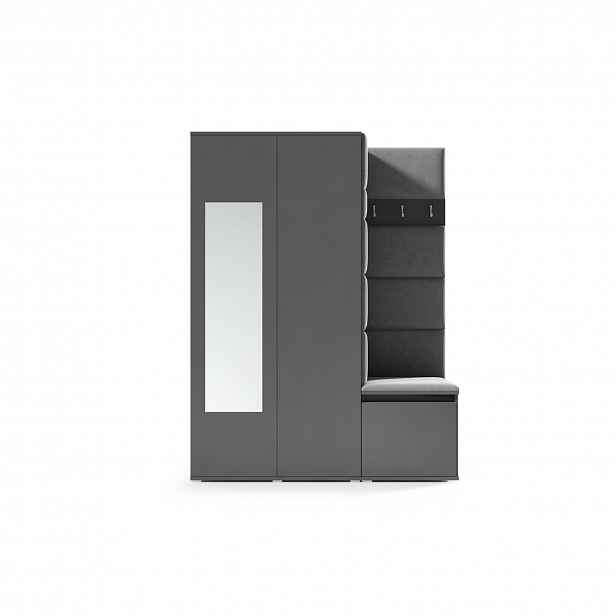 Předsíňová stěna AMI 11 Tmavě hnědá Grafit Bez zrcadla