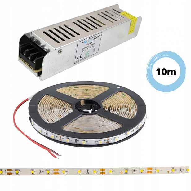 Set 10 m Led páska Premium bílá studená 12V