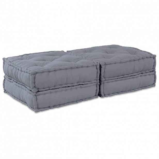 vidaXL Modulová pohovka 2 ks Textil Šedá 140 x 70 x 36 cm