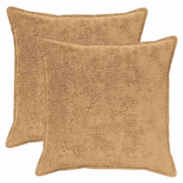 vidaXL Povlak na polštář 2 ks HOUTEN Taupe 55 x 55 cm Umělá králičí
