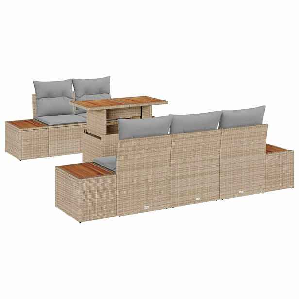 vidaXL Sada zahradních pohovek 6 ks Beige a šedá