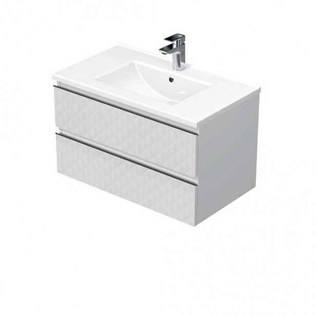 Koupelnová skříňka s umyvadlem SAT Cube Way 80x47,5x46 cm bílá mat CUBE3D802ZBMOD