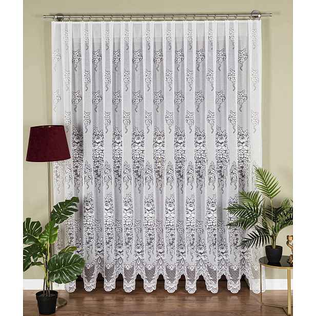 Mg Záclona žakárová 36135 M Bílá 250 x 220 cm Šitá S Páskou M