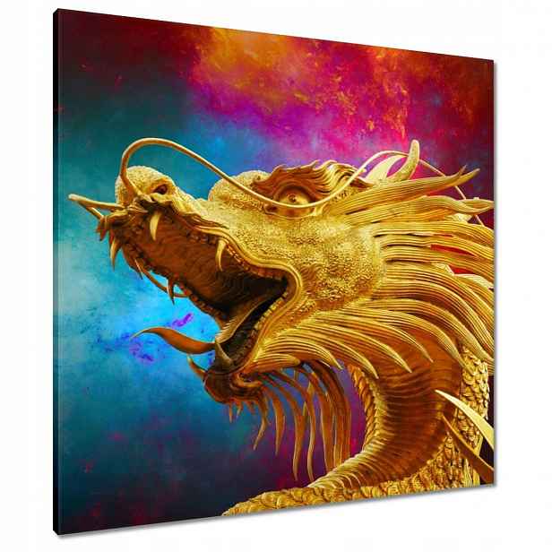 Obrazy 80x80 Zlatý čínský drak