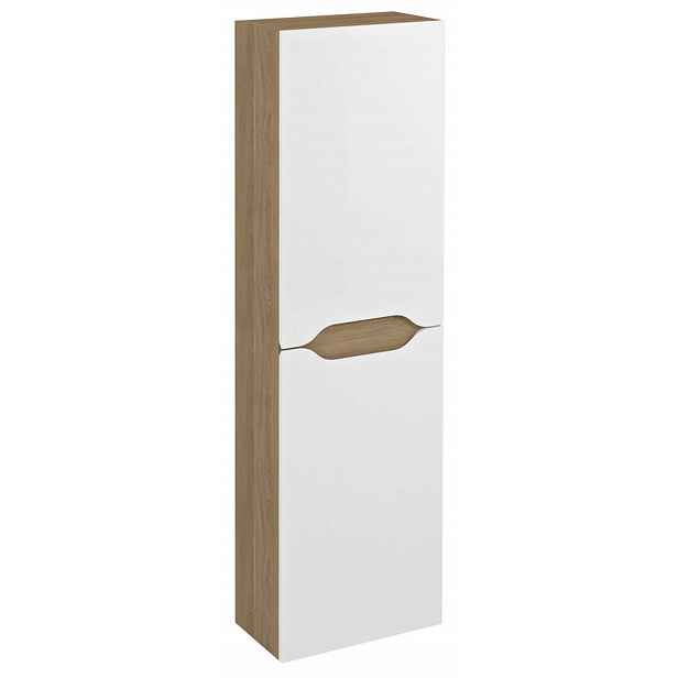 Sapho Wave - Vysoká skříňka 40x140x20 cm, 2x dvířka, P/L, bílá/dub cuneo WA250-3025
