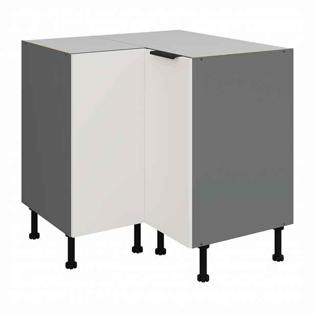 Spodní rohová skříňka Aria ANT 90x90 DN 2F BB Barva korpusu: Antracit, Barva dvířek: WH - Crystal white AFM