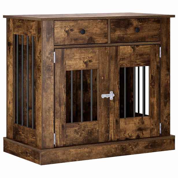 vidaXL Nábytek pro psí kotec Kouřový dub 90 x 47,5 x 80 cm