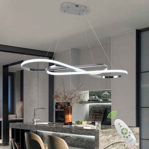 Závěsná Lampa LightCo Led lustr 90 cm Zlatá Stmívatelná s dálkovým ovládáním