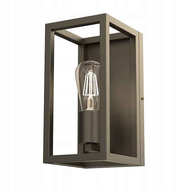 Nástěnná lampa industriální titanová zlatá obdélníková do obývacího pokoje Luminex