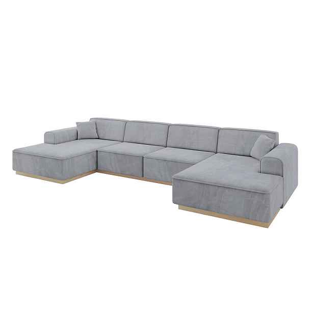 ALTDECOR SEDACÍ SOUPRAVA ve tvaru U IREA-U2 386x165x80 Šedá Velur