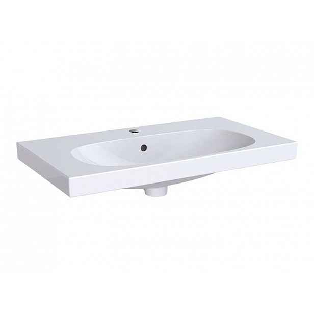 Geberit Acanto - Umyvadlo 75x42 cm, otvor pro baterii, s přepadem, s KeraTect, bílá 500.632.01.8