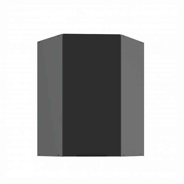 Horní rohová skříňka Aria ANT 60x60 GN-90 1F (45°) Barva korpusu: Antracit, Barva dvířek: BL - Black AFM