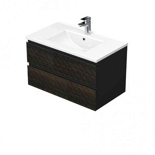 Koupelnová skříňka s umyvadlem SAT Cube Way 80x47,5x46 cm hnědá mat CUBE3D802ZHMOD