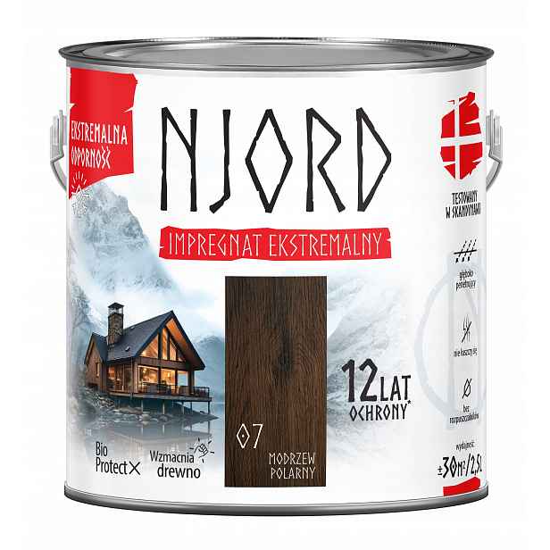 Njord Extrémní Ochranná Impregnace Na Dřevo Polární Modřín 2,5 L