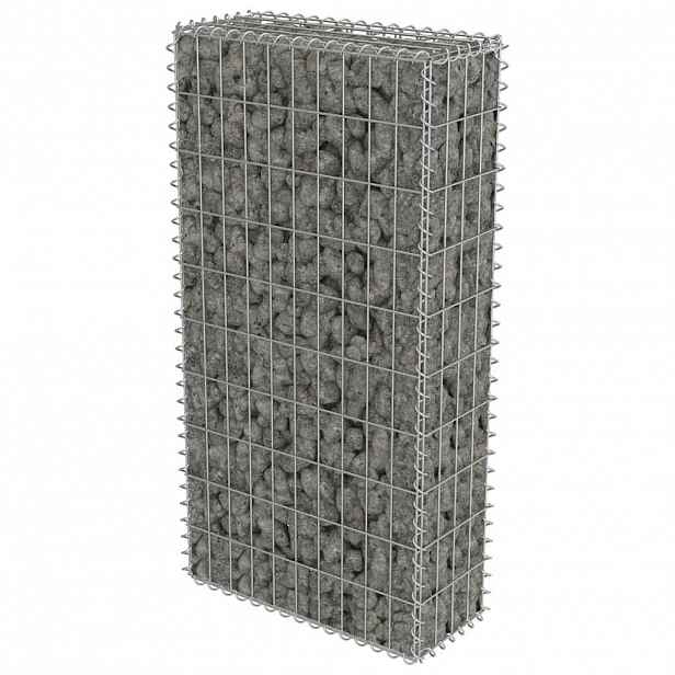 vidaXL Gabionová zeď s kryty z pozinkované oceli 50 x 20 x 100 cm