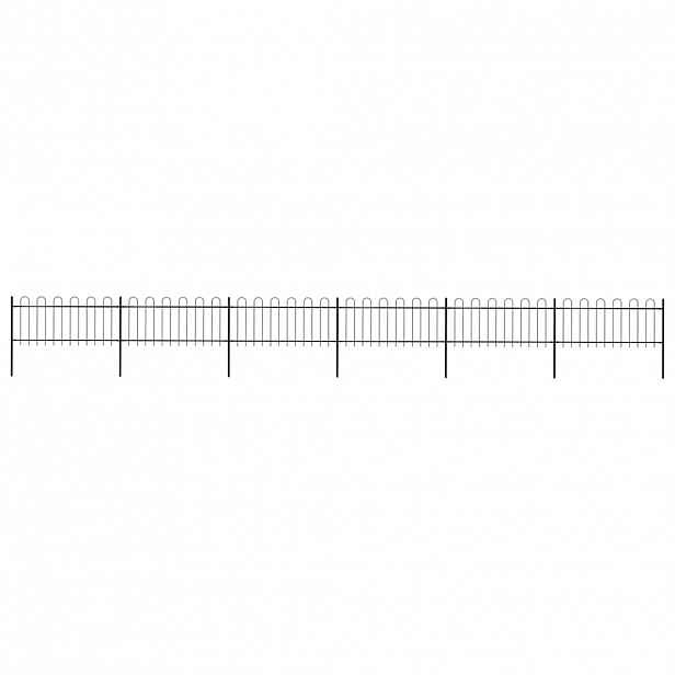 vidaXL Zahradní plot s obloukem nahoře ocelový 1005 x 80 cm černý