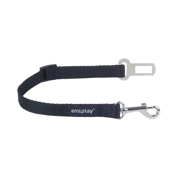 Bezpečnostní vodítko do auta pro psy TRAVELLING černá velikost M, XL Rozměr: XL - 45-65x2,5 cm