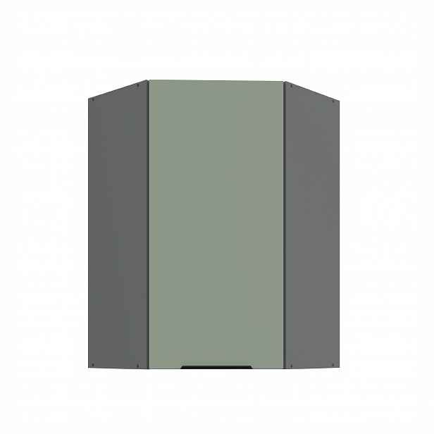 Horní rohová skříňka Aria ANT 60x60 GN-90 1F (45°) Barva korpusu: Antracit, Barva dvířek: SA - Aquamarine AFM