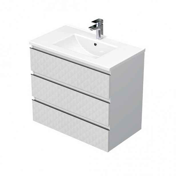 Koupelnová skříňka s umyvadlem SAT Cube Way 80x71x46 cm bílá mat CUBE3D803ZBMOD