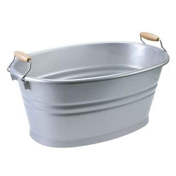škopek 12l NOSTALGIA ovál, stříbrné, 44x29x18cm Tontarelli, plast