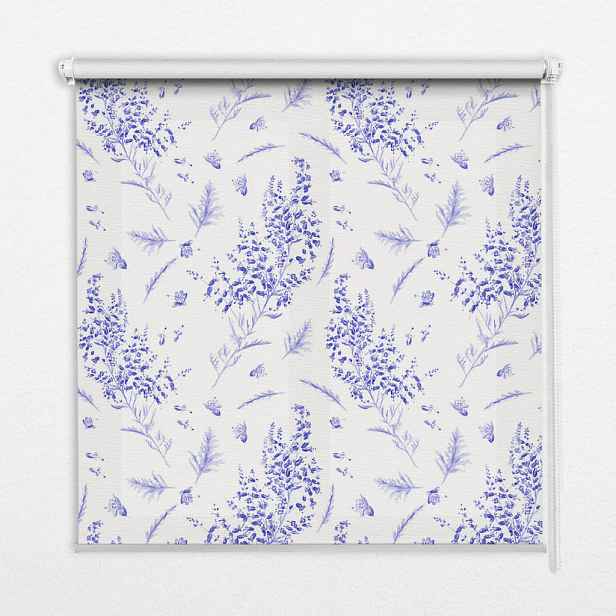 TULUP VNITŘNÍ roleta - okenní roleta - roleta - 80x140 cm - Fialové rostliny