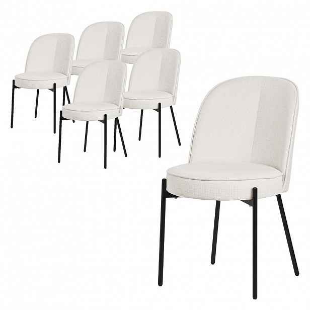 ML-DESIGN JÍDELNÍ ŽIDLE, sada 6 ks, béžová, s látkovým potahem