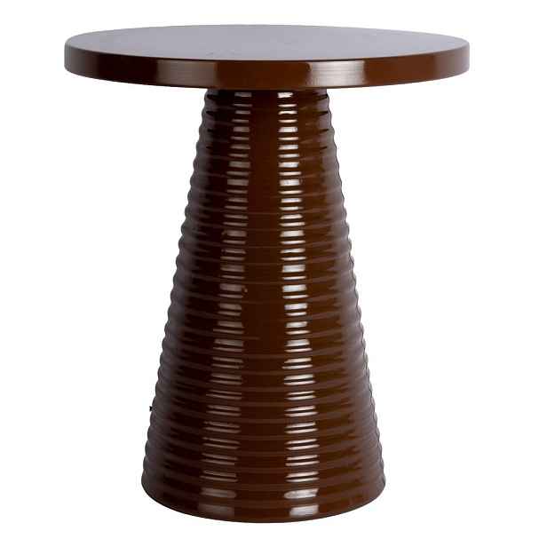 Kovový kulatý odkládací stolek ø 40 cm Catania Ribbed – Leitmotiv