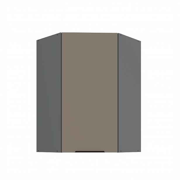 Horní rohová skříňka Aria ANT 60x60 GN-90 1F (45°) Barva korpusu: Antracit, Barva dvířek: TA - Sandgrau AFM