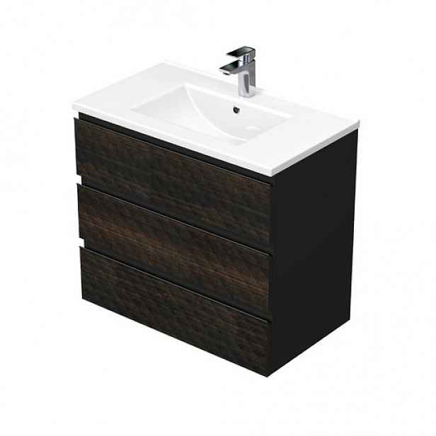 Koupelnová skříňka s umyvadlem SAT Cube Way 80x71x46 cm hnědá mat CUBE3D803ZHMOD