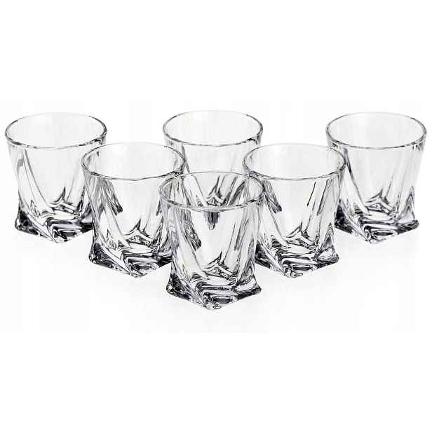 Křišťálové sklenice na vodku shotového likéru Bohemia Quadro 55 ml Nízké