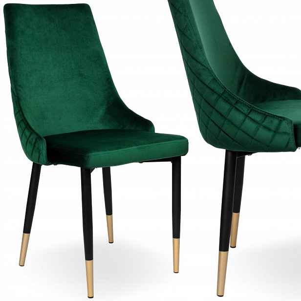 Velurové křeslo Vermont Velvet tmavě zelené