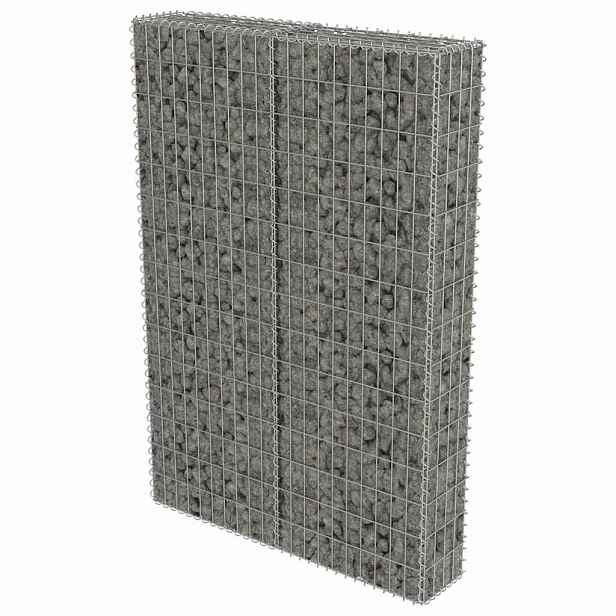 vidaXL Gabionová zeď s víky z pozinkované oceli 100 x 20 x 150 cm