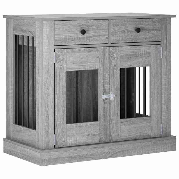 vidaXL Nábytek pro psí kotec Šedý Sonoma 90 x 47,5 x 80 cm