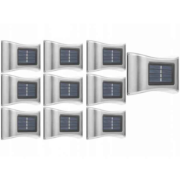 10 x Dekorativní Zahradní Lampa Solární Led Nástěnná Lampa Senzor Soumraku