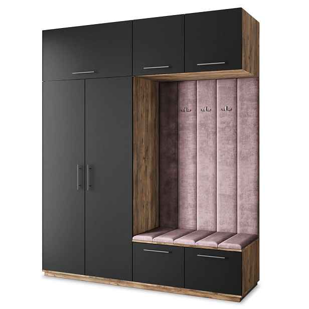 MASSENO MODERNÍ PŘEDSÍŇOVÁ SESTAVA REMA, 200/240/60 cm, dub Lefkas
