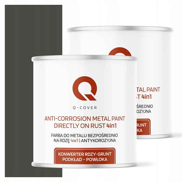 Barva Přímo na rez Metal Aluminium Ocel 2,5L 4v1 Lesk Šedá Tmavá