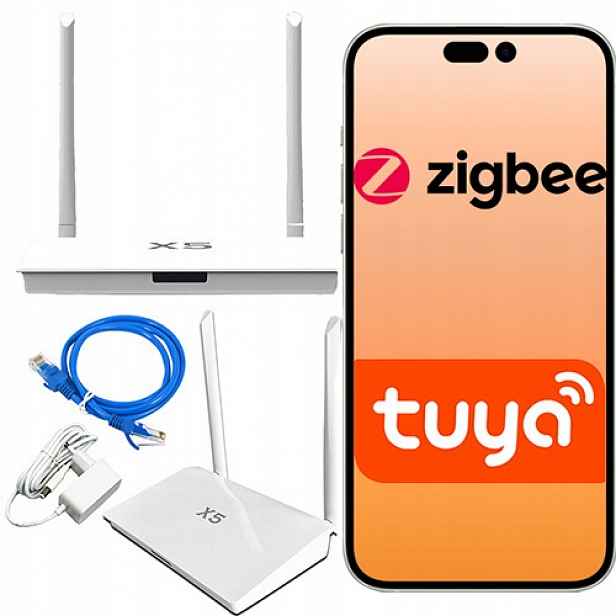 Brána Zigbee 3.0 2 Antény Tuya Lan RJ45 můstek Centrála 2 Antény
